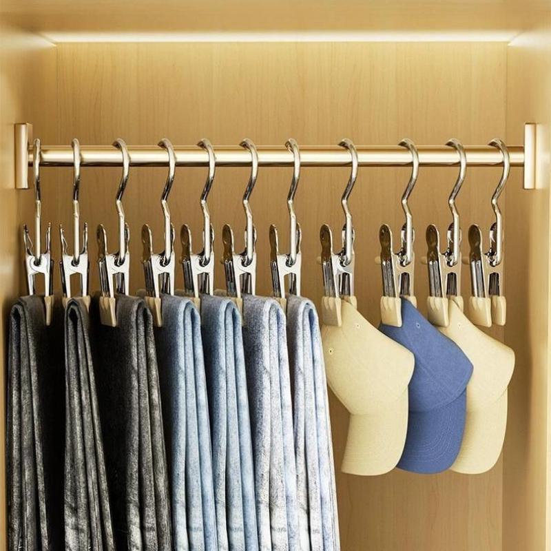 Portable Hanging Clothes Clip Stainless Steel Clothespins Laundry Clothes Pegs Hook Wardrobe Organizer Hanger