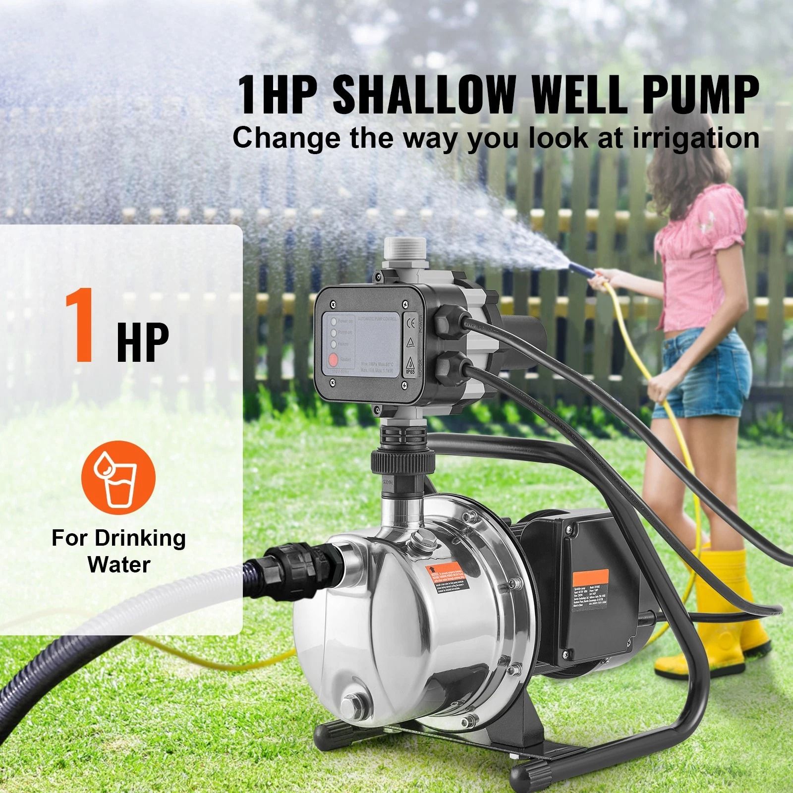 Shallow Well Jet Pump with Auto Controller Lift