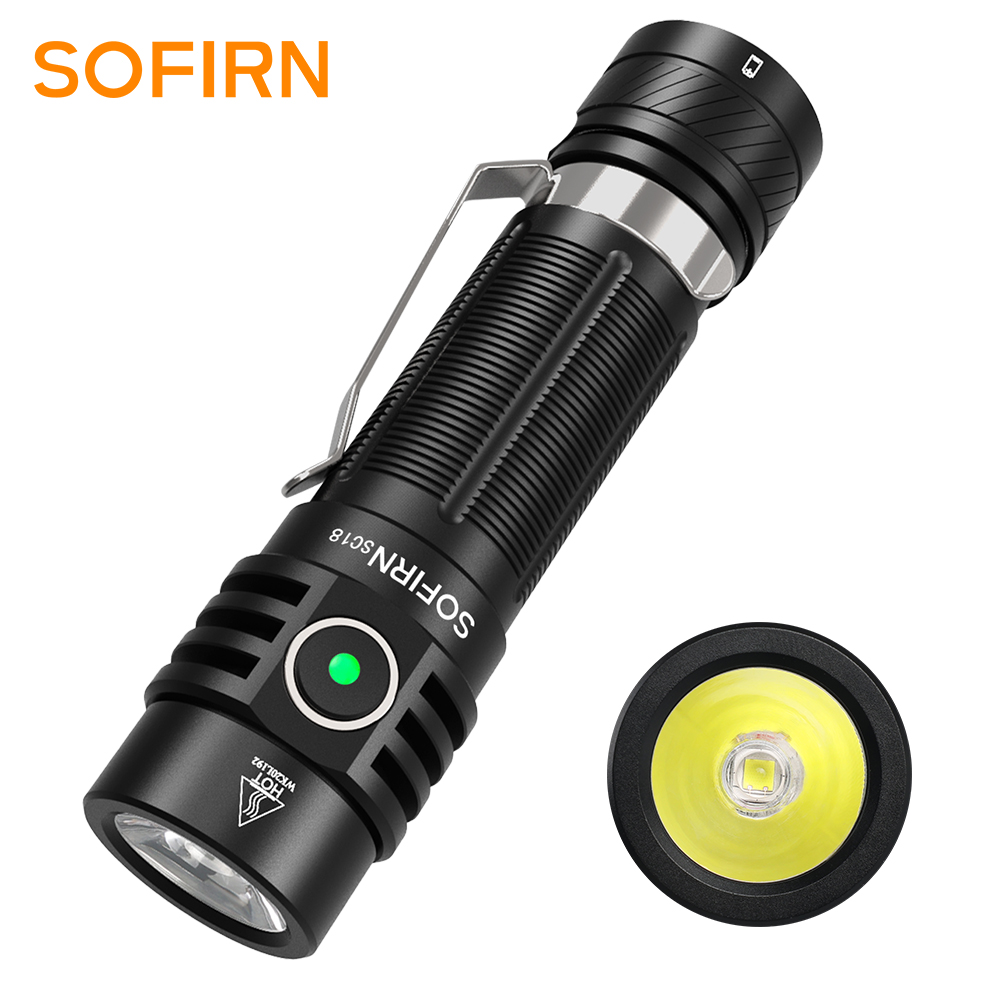 Premium USB C Rechargeable EDC Flashlight with Torch & TIR Optics Power Indicator