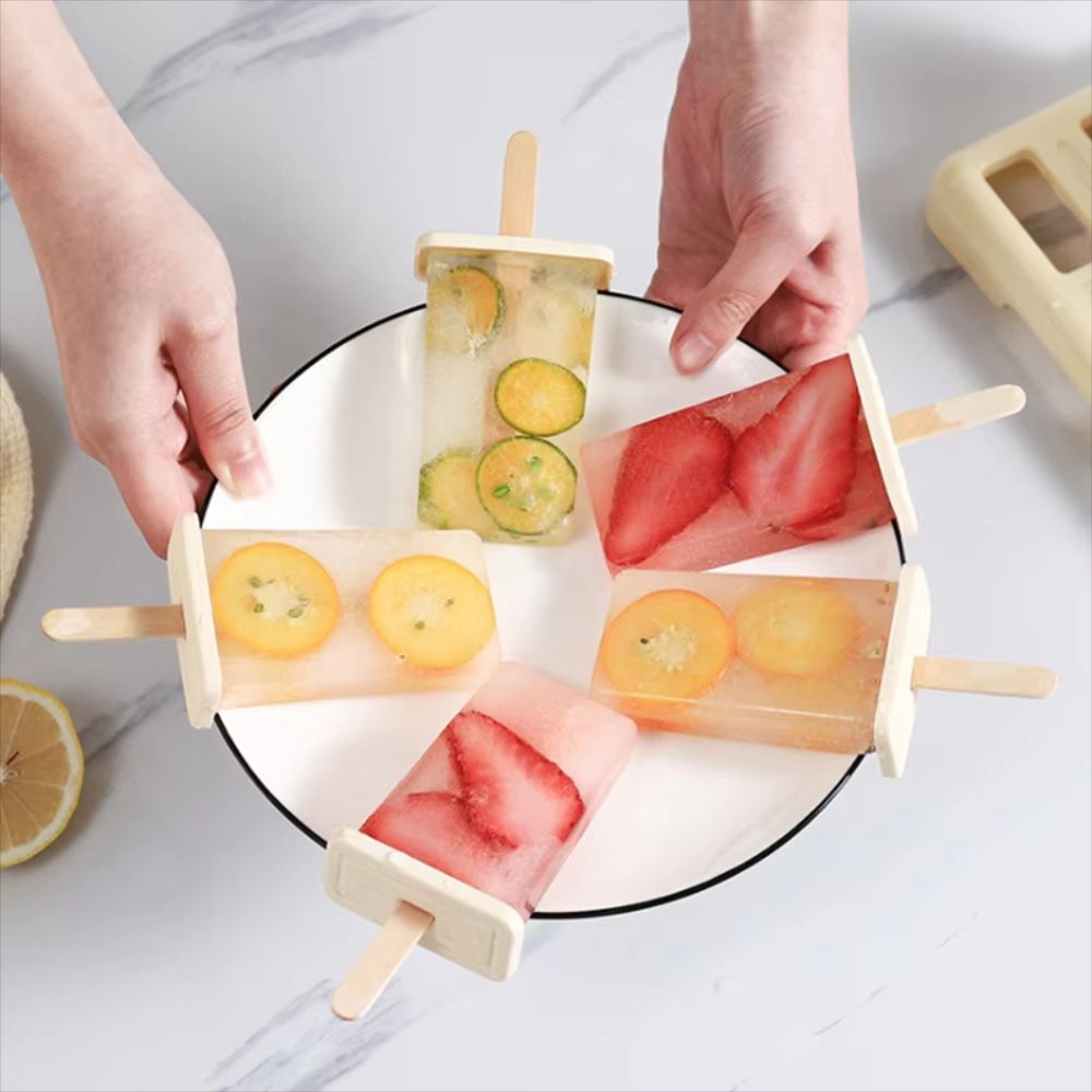 Homemade Chill Pop Maker – DIY Ice Cream Popsicle Mold with Plastic Sticks & Ice-Cube Tray