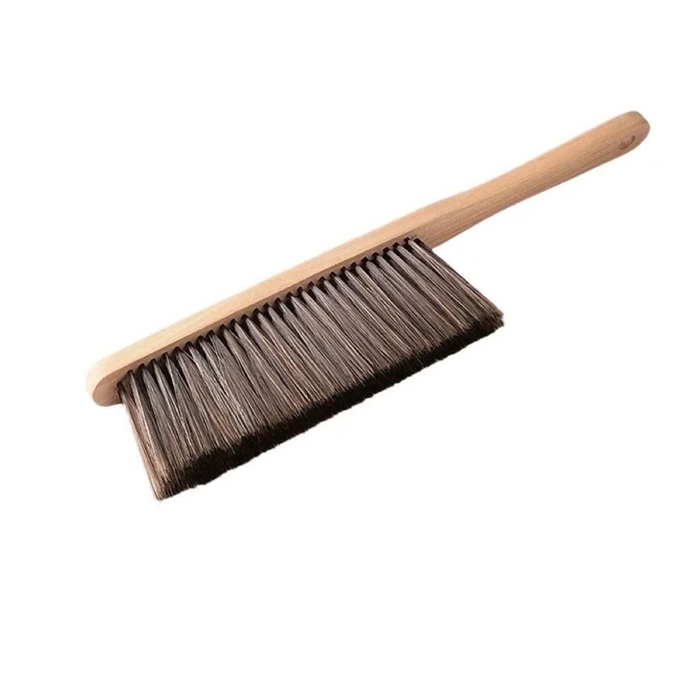 Natural Wood Coffee Cleaning Brush – Anti-Static Barista Grinder & Desktop Dusting Brush with Soft Bristles