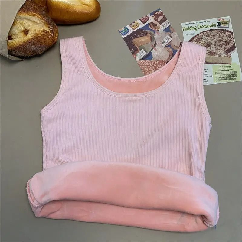 Womens Velvet Thermal Seamless Undershirt Sleeveless Top