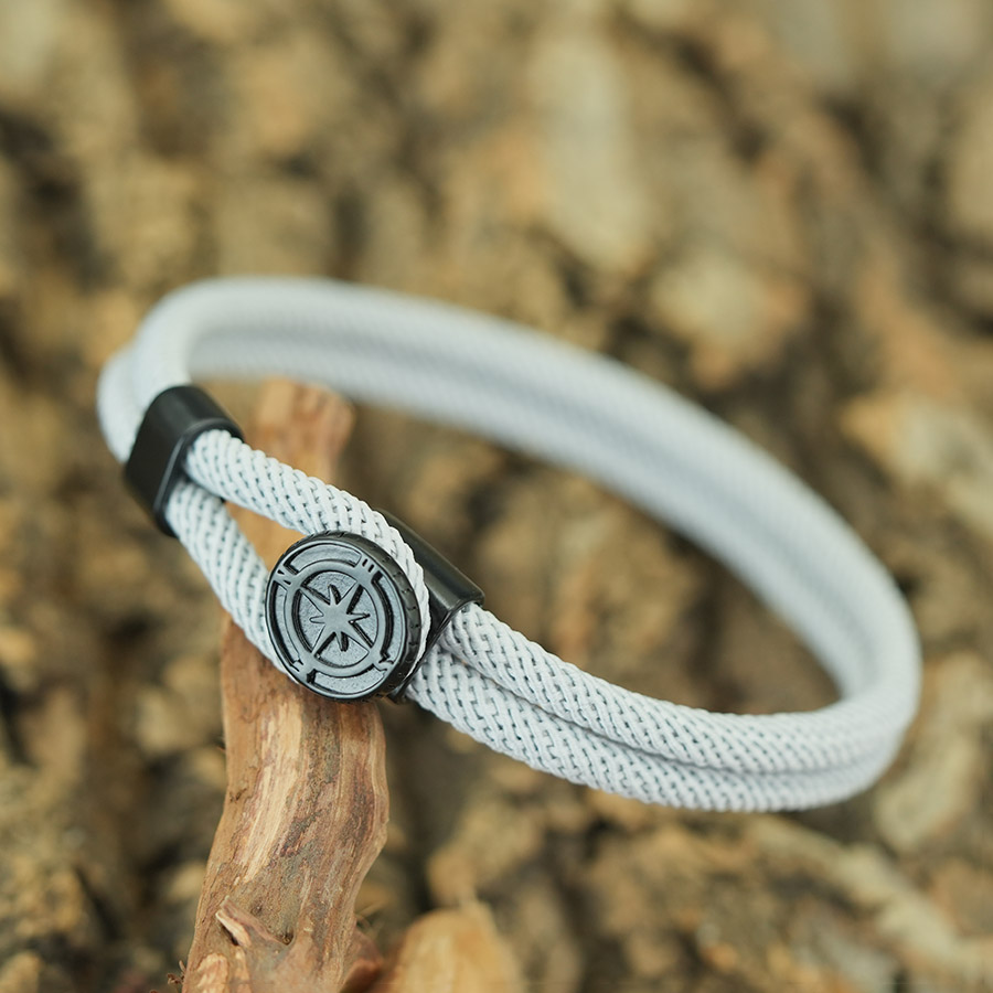 Men Nautical Compass Rope Bracelet Outdoor Survival Wristband