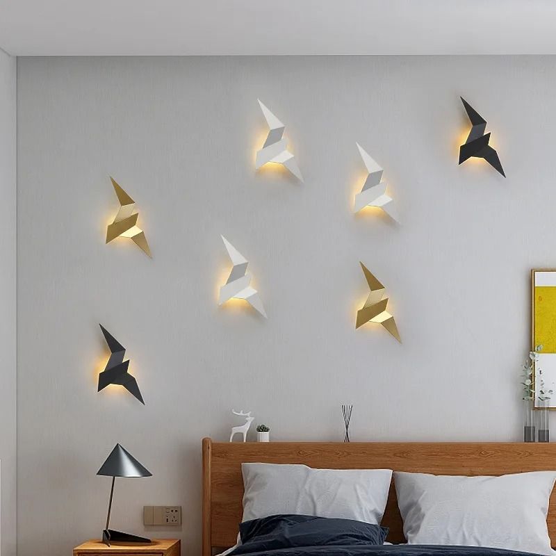New Nordic LED Bird Wall Lamp for Bedroom Stairs Home Decor
