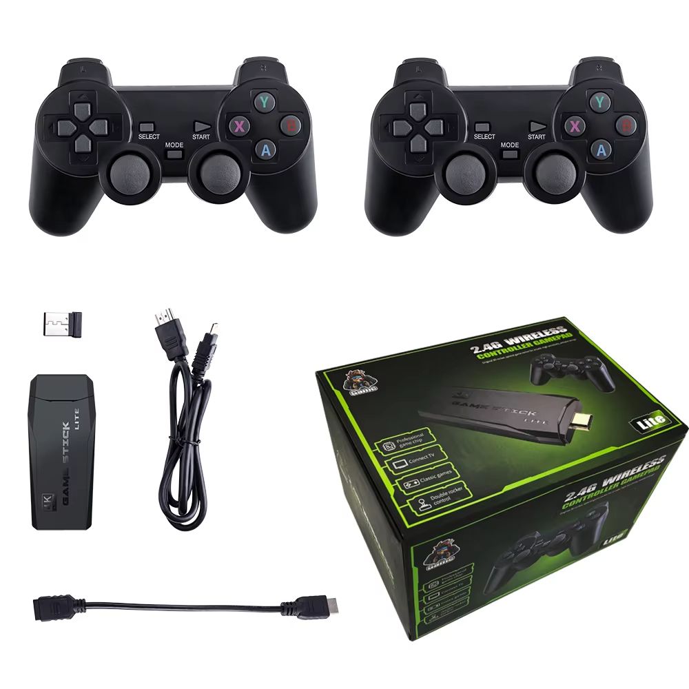 Retro Wireless Game Console Stick – 4K Portable Console with 20,000+ Games, 64GB Storage for Classic Play