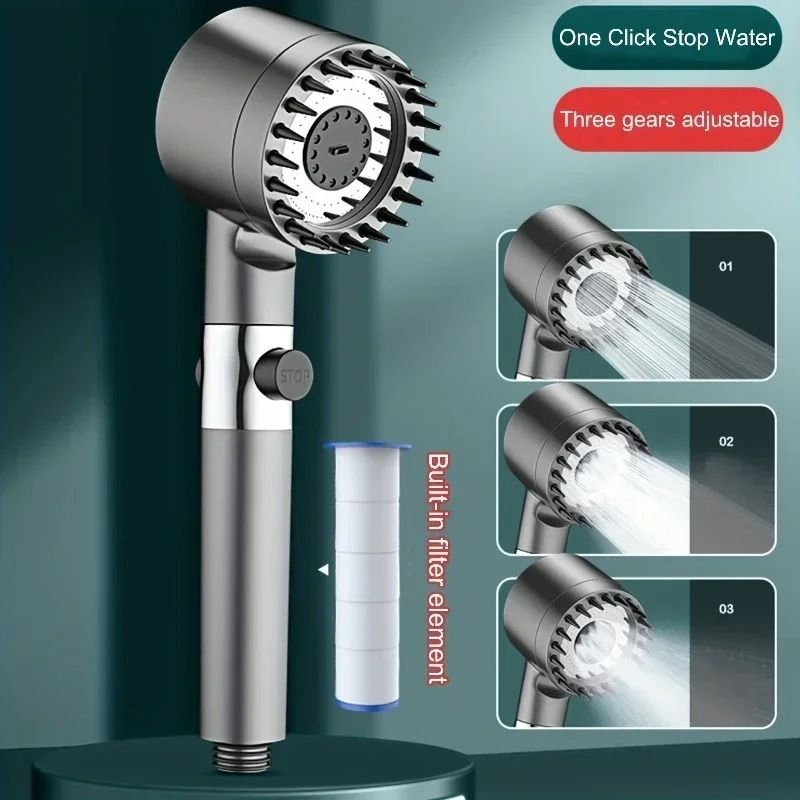 Adjustable Shower Head Rainfall High Pressure Large Flow Water Saving Shower Head