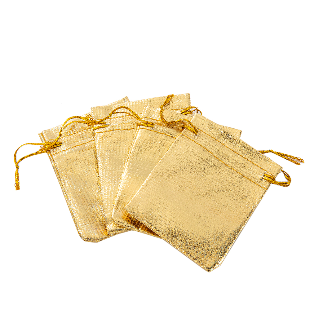 Gold Gift Pouches for Jewelry Organizers Favor Candy Bar Chocolate Package Small