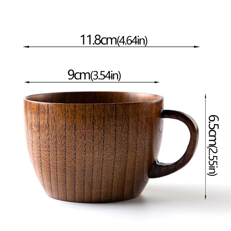 Handcrafted Jujube Wood Mug – Natural Wooden Coffee Cup with Ergonomic Handle