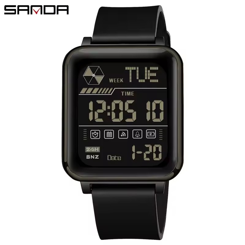 Waterproof Mens Sports Watch, Luxury LED Digital Stopwatch, Large Dial Night Light Date Week Display