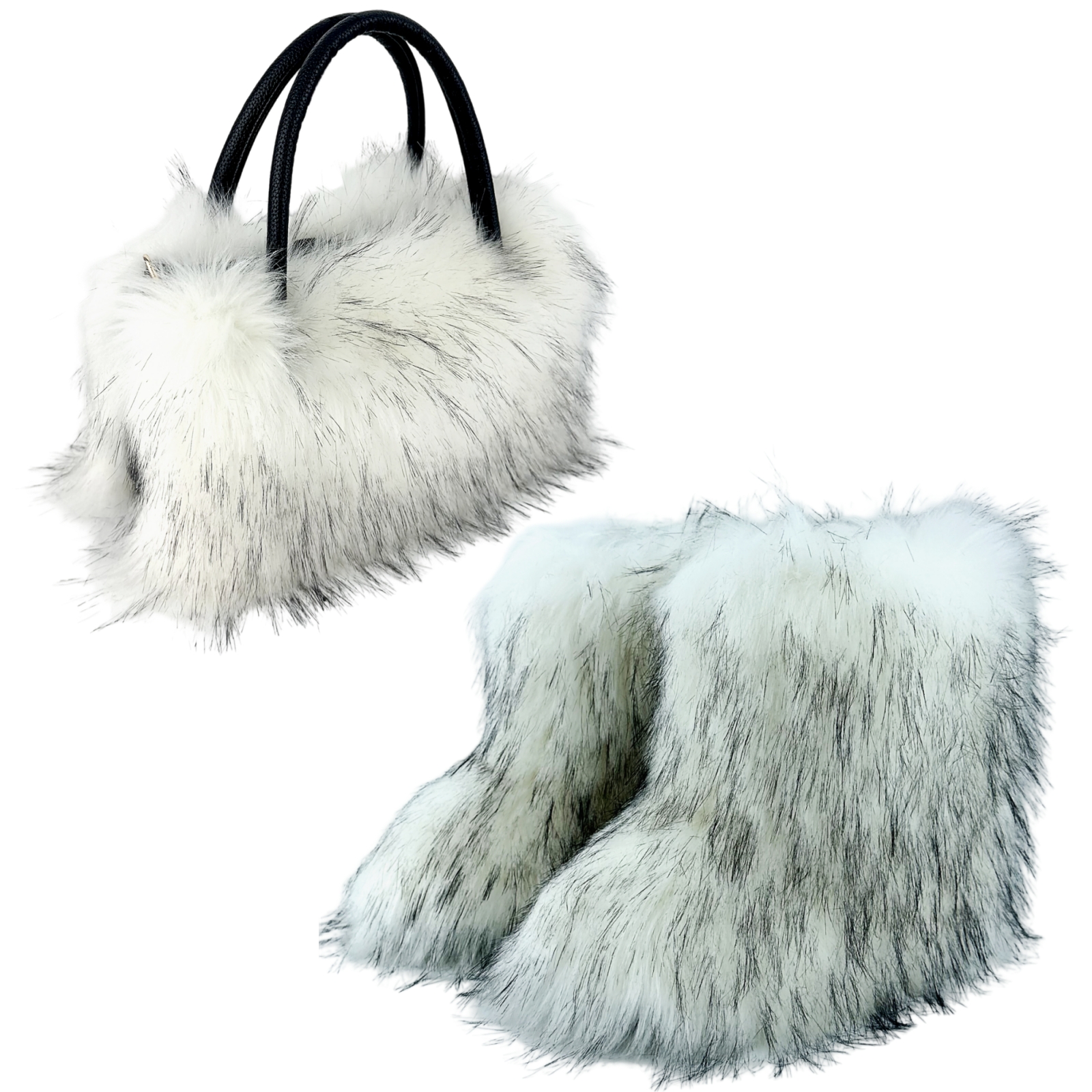 Fashion Women Handbag, Faux Fur Fluffy Designer Plush Purses for Travel, Autumn Winter Shopper Bags