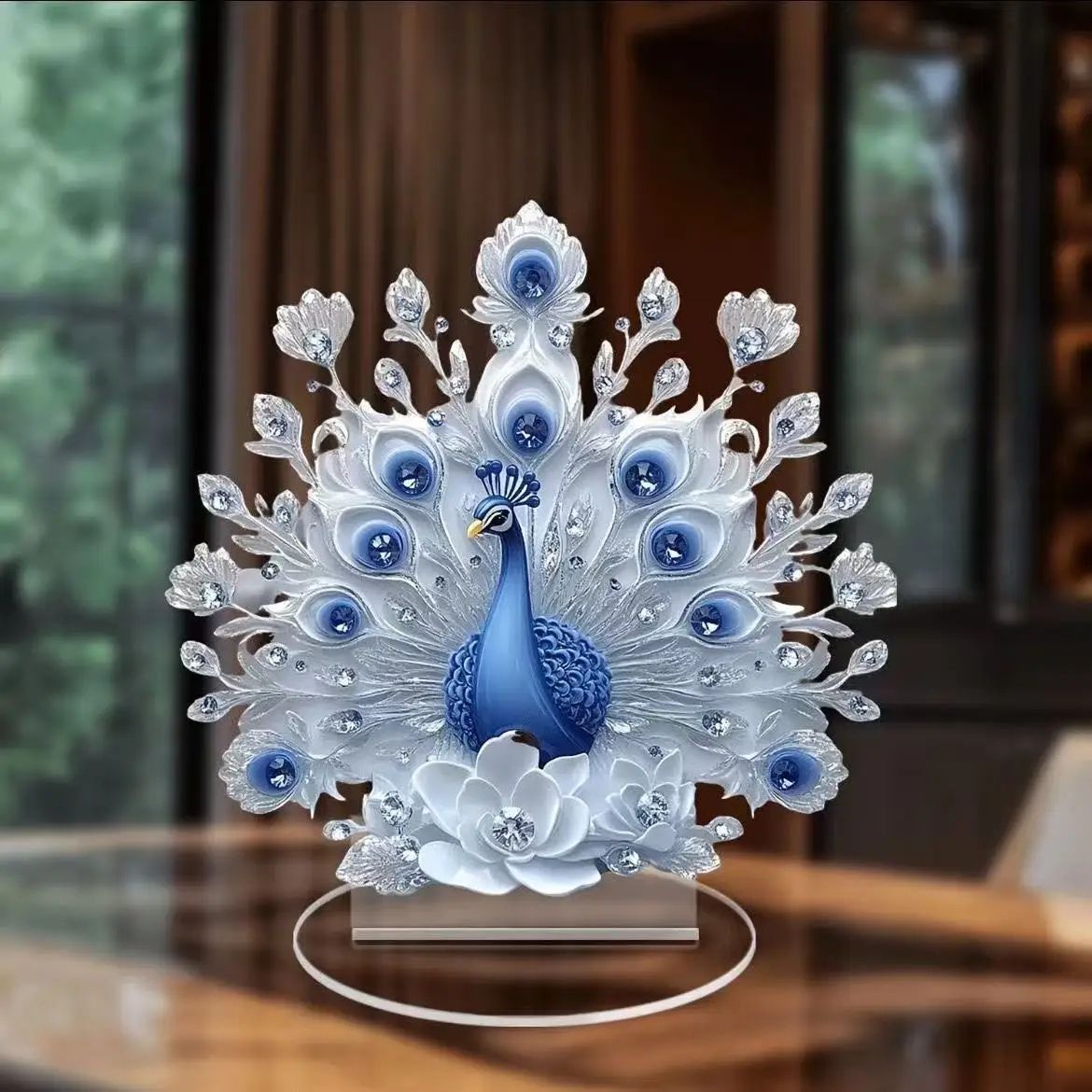 Crystal Dragon Acrylic Figurine Modern Fantasy Desk Decor Statue