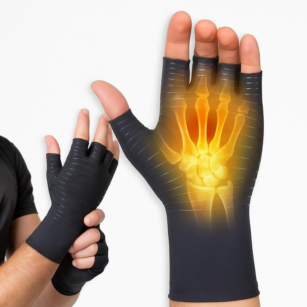 Copper Arthritis Gloves for Hand Pain Relief Compression Gloves for Rheumatoid Arthritis, Carpal Tunnel, and Swelling