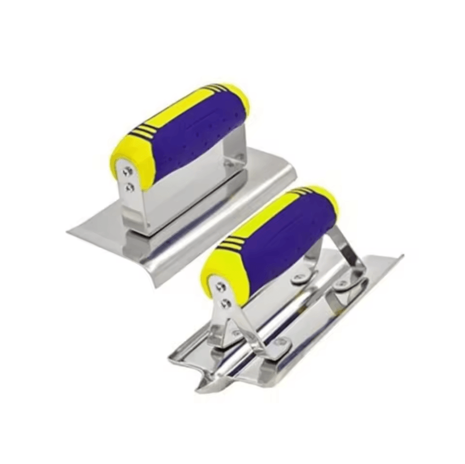 2-Piece Stainless Steel Plastering Trowel & Concrete Groover – Flooring and Sharp Corner Finishing Tool Set