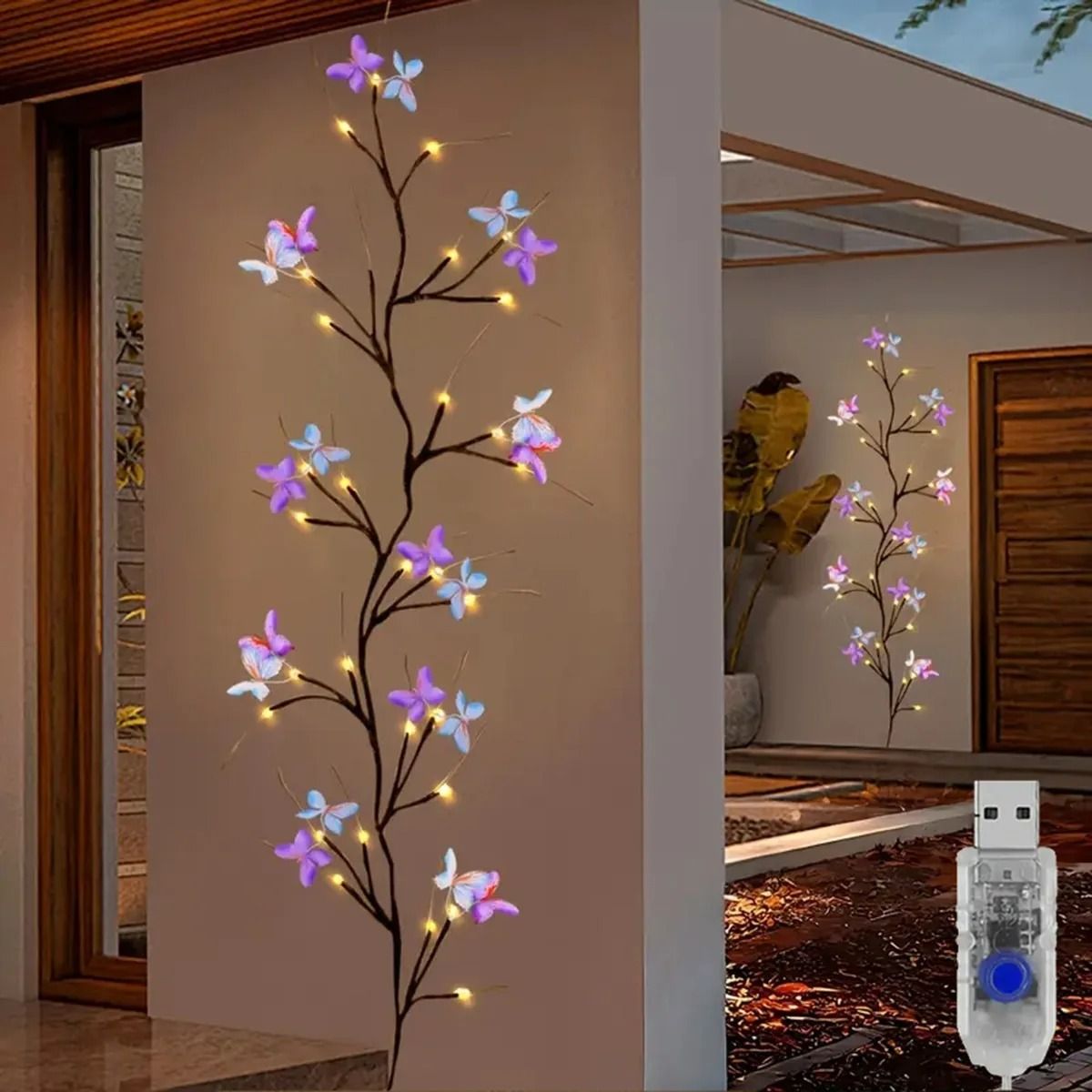 30LED Enchanted Willow Vine Light with Butterfly