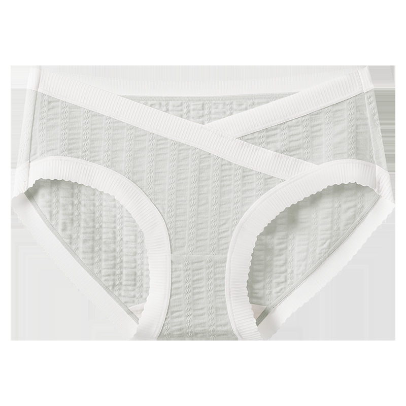 Traceless Ice Silk Pregnancy Panties, Cotton Jacquard Mid Waist V Shaped Briefs, Summer Maternity Breathable Underwear