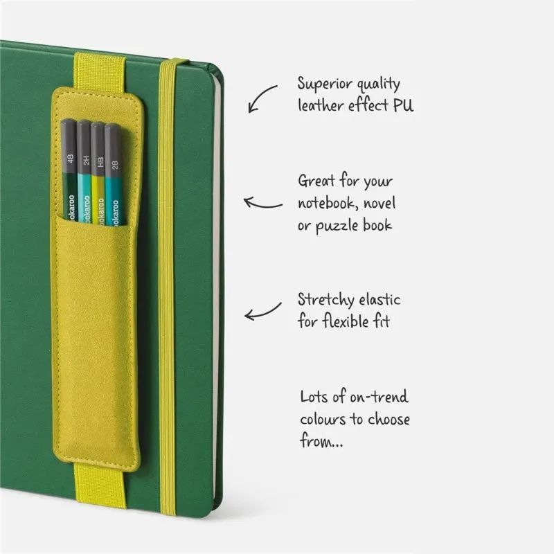PU Leather Elastic Notebook Pen Holder Pouch – Slim Journal Pen Case