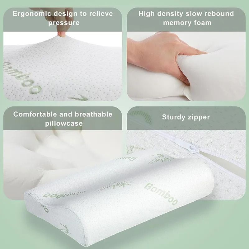 Bamboo Memory Foam Pillow 50 x 30 cm