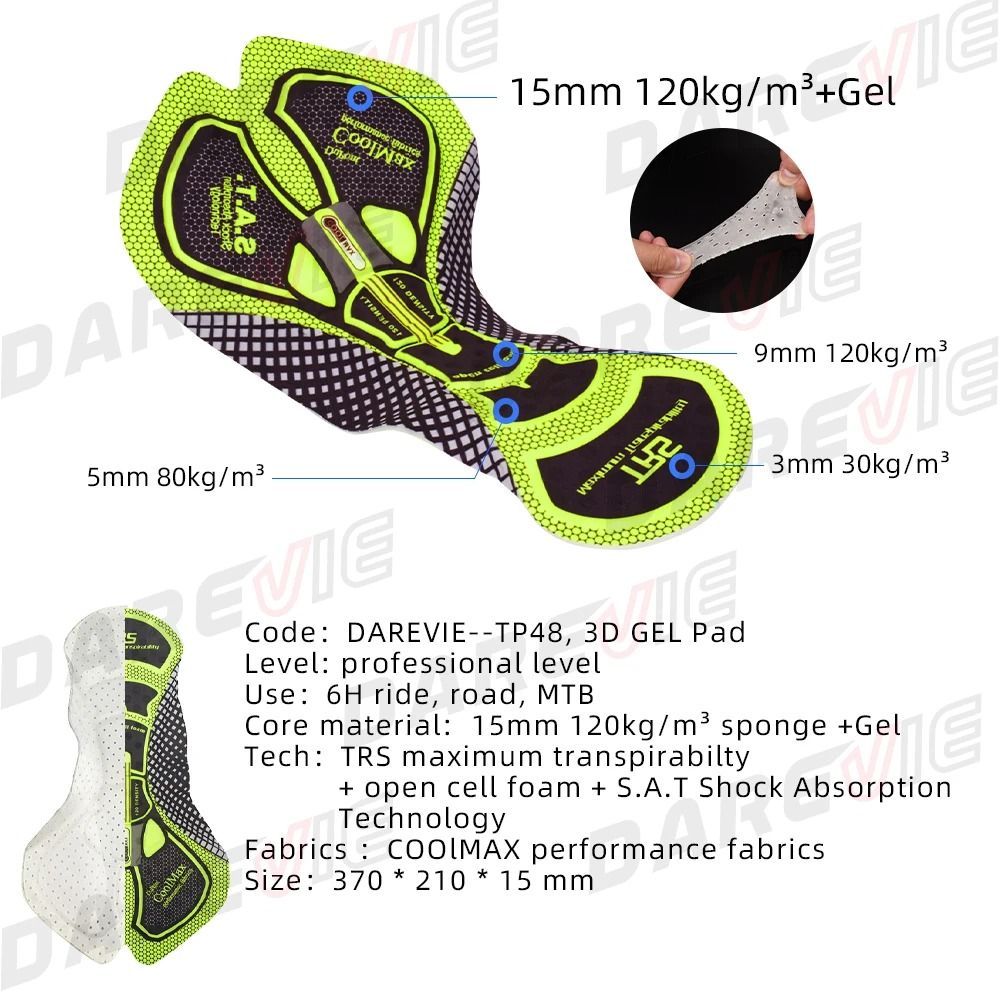 Darevie Winter Cycling Bib Tights Waterproof Thermal Fleece Padded Bike Pants