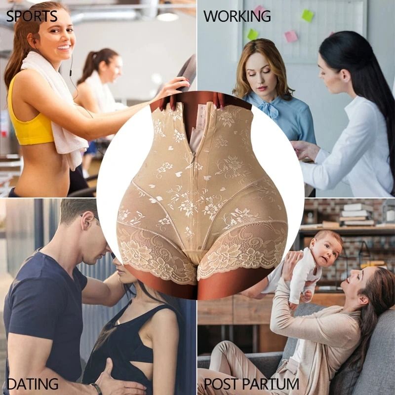 YBFDO Womens High Waist Trainer Zipper Shaper Panties