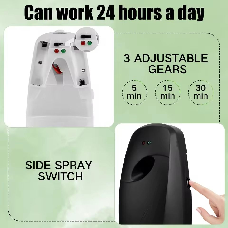 Wall-Mounted Automatic Air Freshener Spray Dispensers Set of 2 – 300ml Adjustable Liquid Fragrance Dispensers