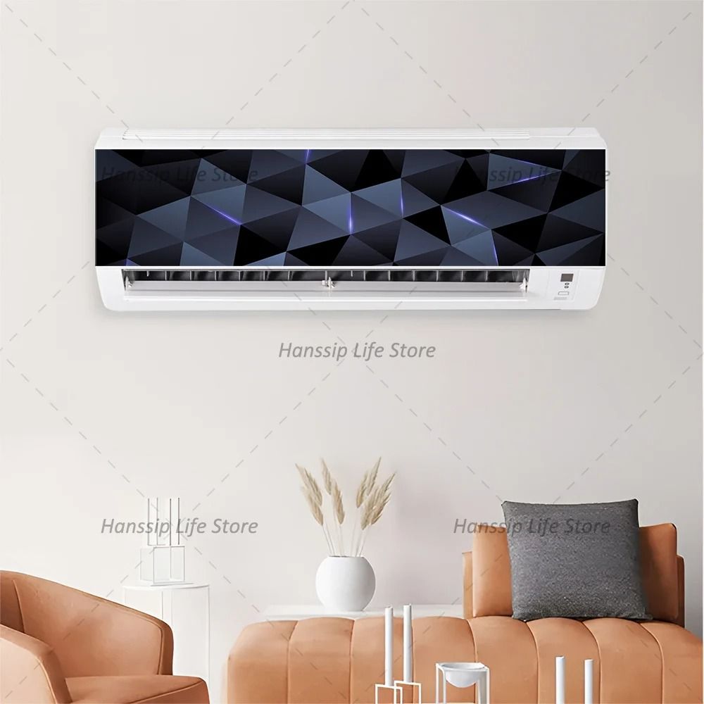 3D Geometric Air Conditioner Sticker Abstract AC Cover Wall Panel Decal