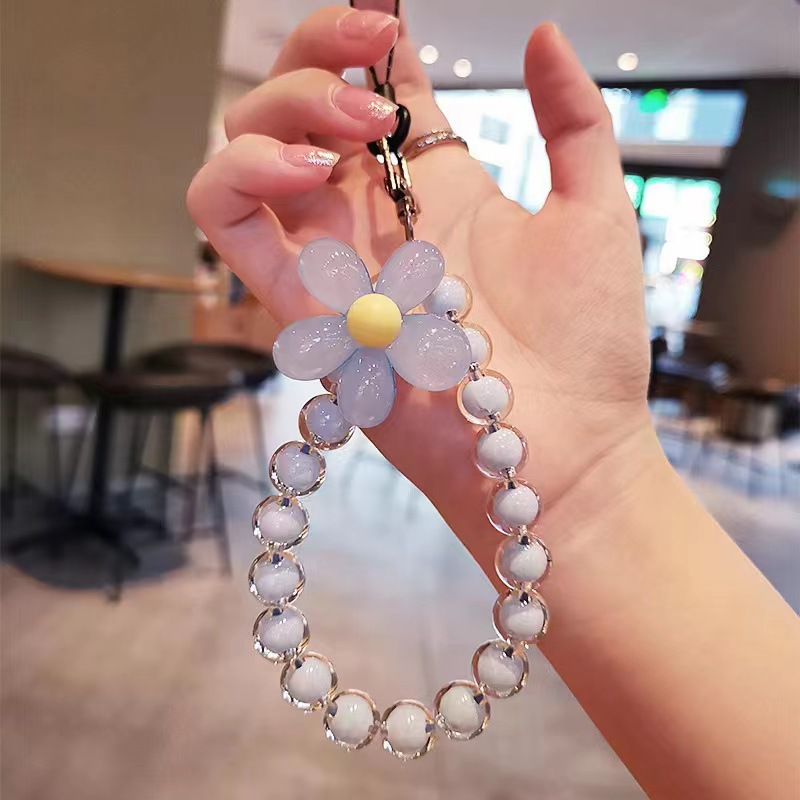 Macaron Beaded Phone Wrist Lanyard Anti Lost Phone Charm