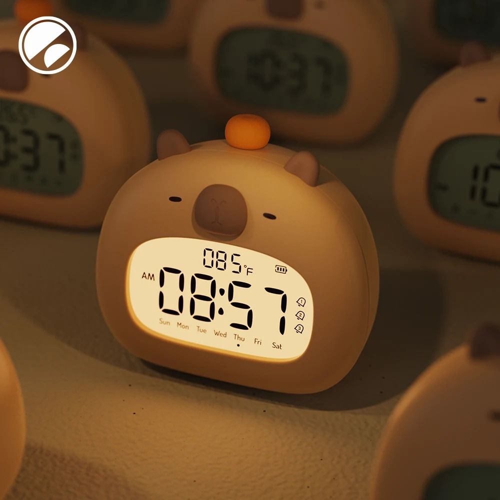 Cute Capybara Bedside LED Kids Alarm Clock