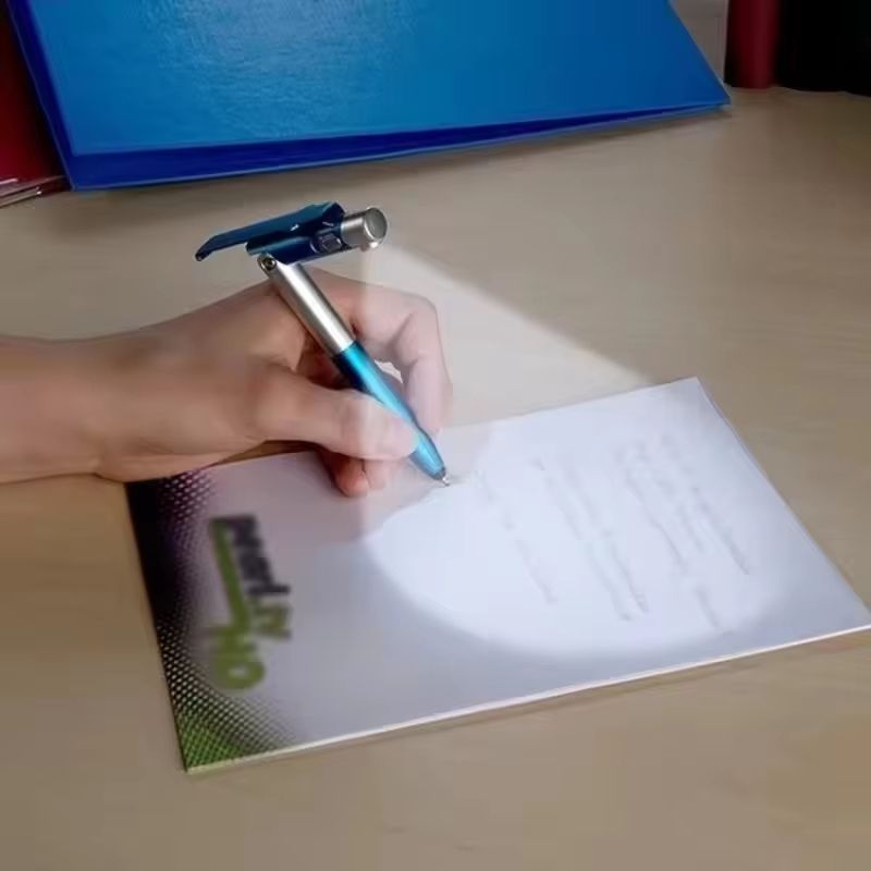 4-in-1 Multifunction Ballpoint Pen with LED Light and Foldable Phone Holder