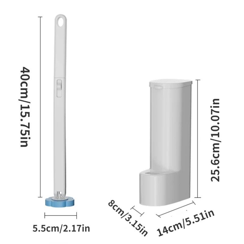 Disposable Toilet Brush Cleaner Set with Long Handle and Replaceable Brush Head
