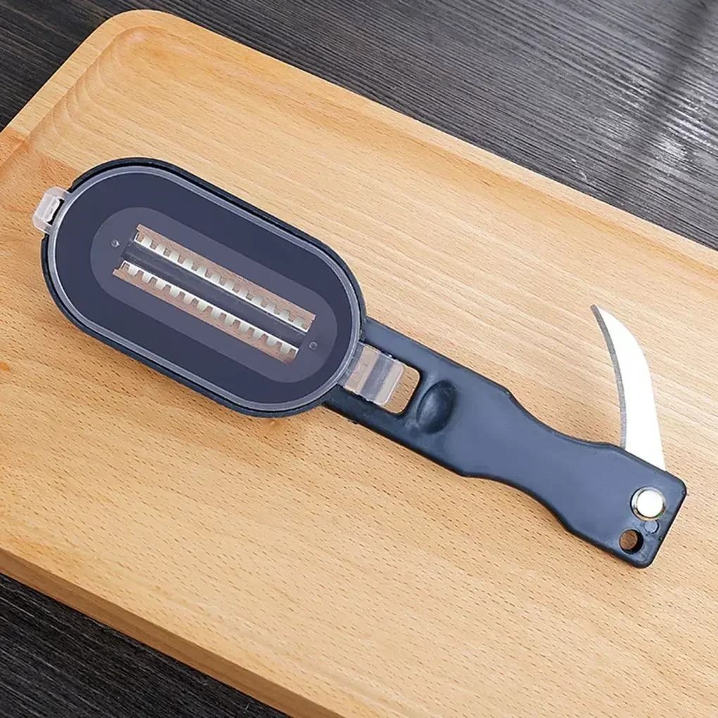 Stainless Steel Fish Scale Scraper & Gutting Tool – Easy Seafood Cleaner