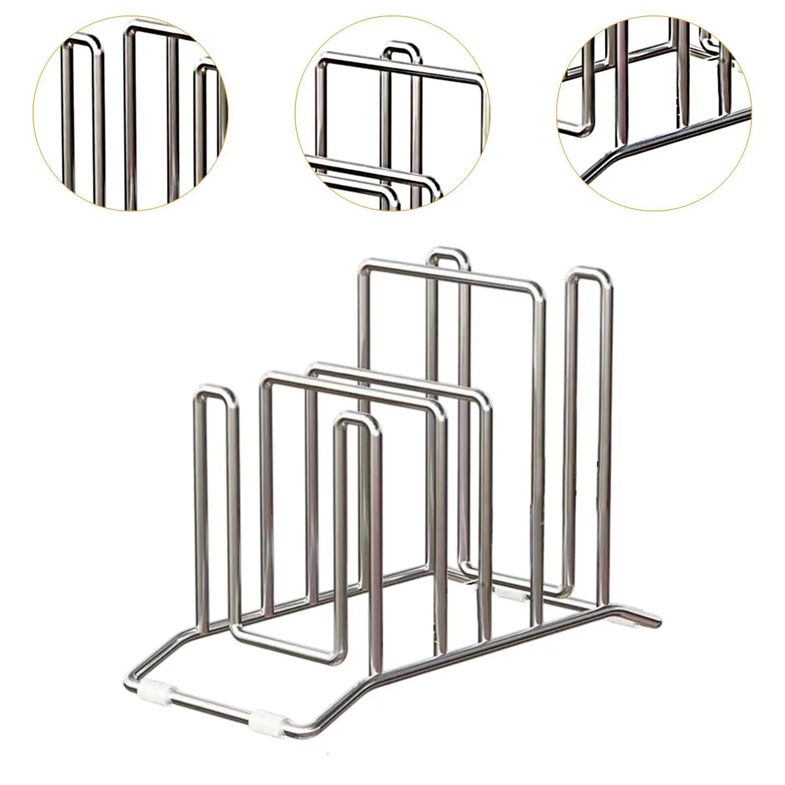 Stainless Steel Pot Lid and Cutting Board Rack