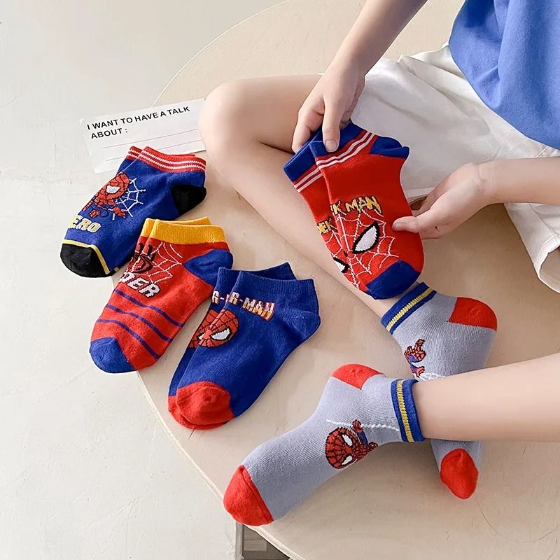 Kids Cartoon Character Socks Soft Breathable 5 Pack