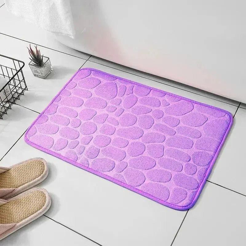 Embossed Pebble Fiber Carpet | Anti-Slip Bathroom & Living Room Mat
