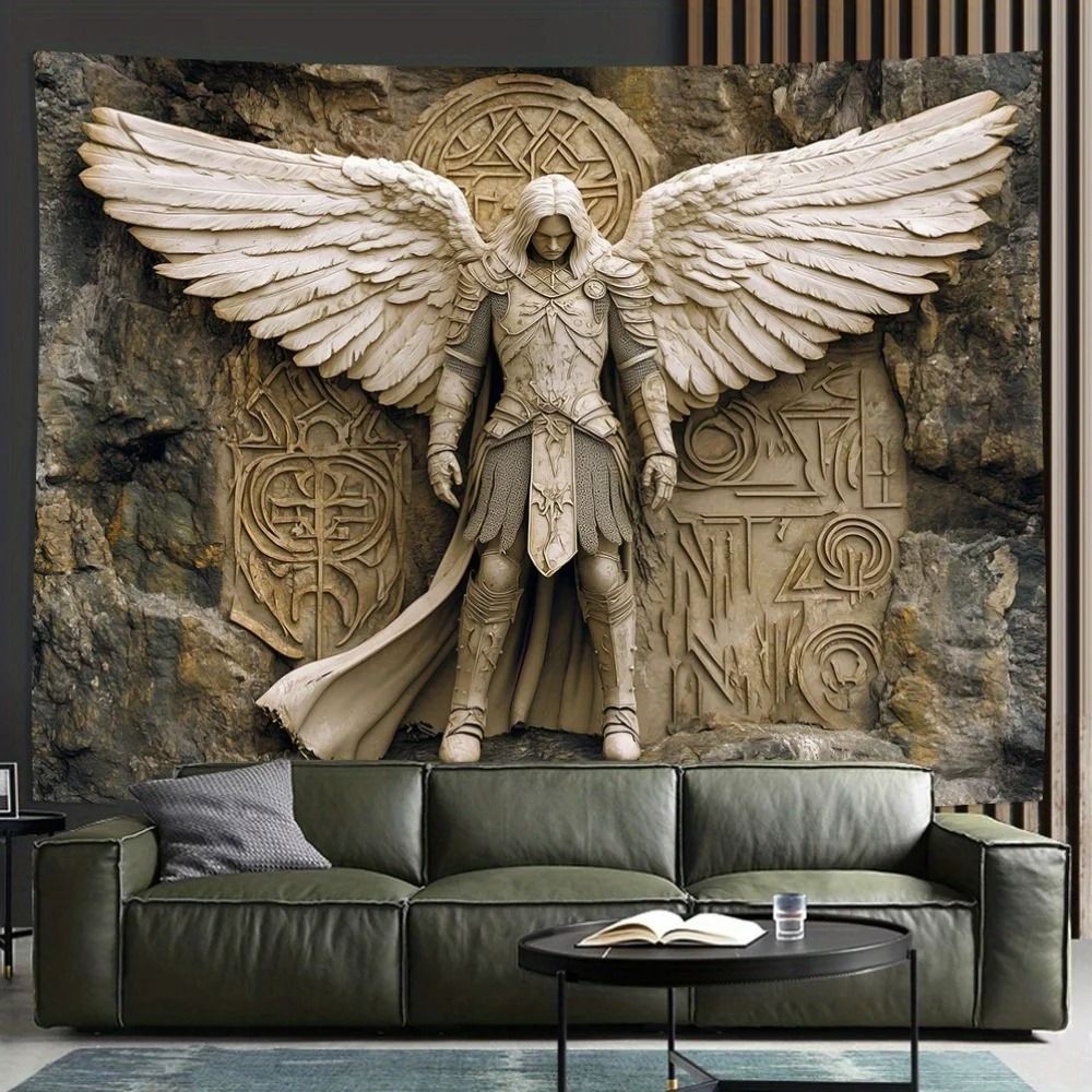 3D Angel Wall Tapestry Aesthetic Polyester Wall Hanging Decor for Bedroom and Living Room