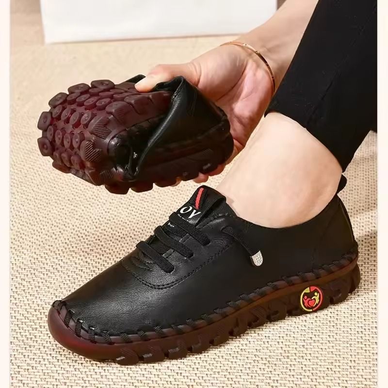 Womens Large Size PU Leather Sneakers with Flat Bottom and Elastic Straps