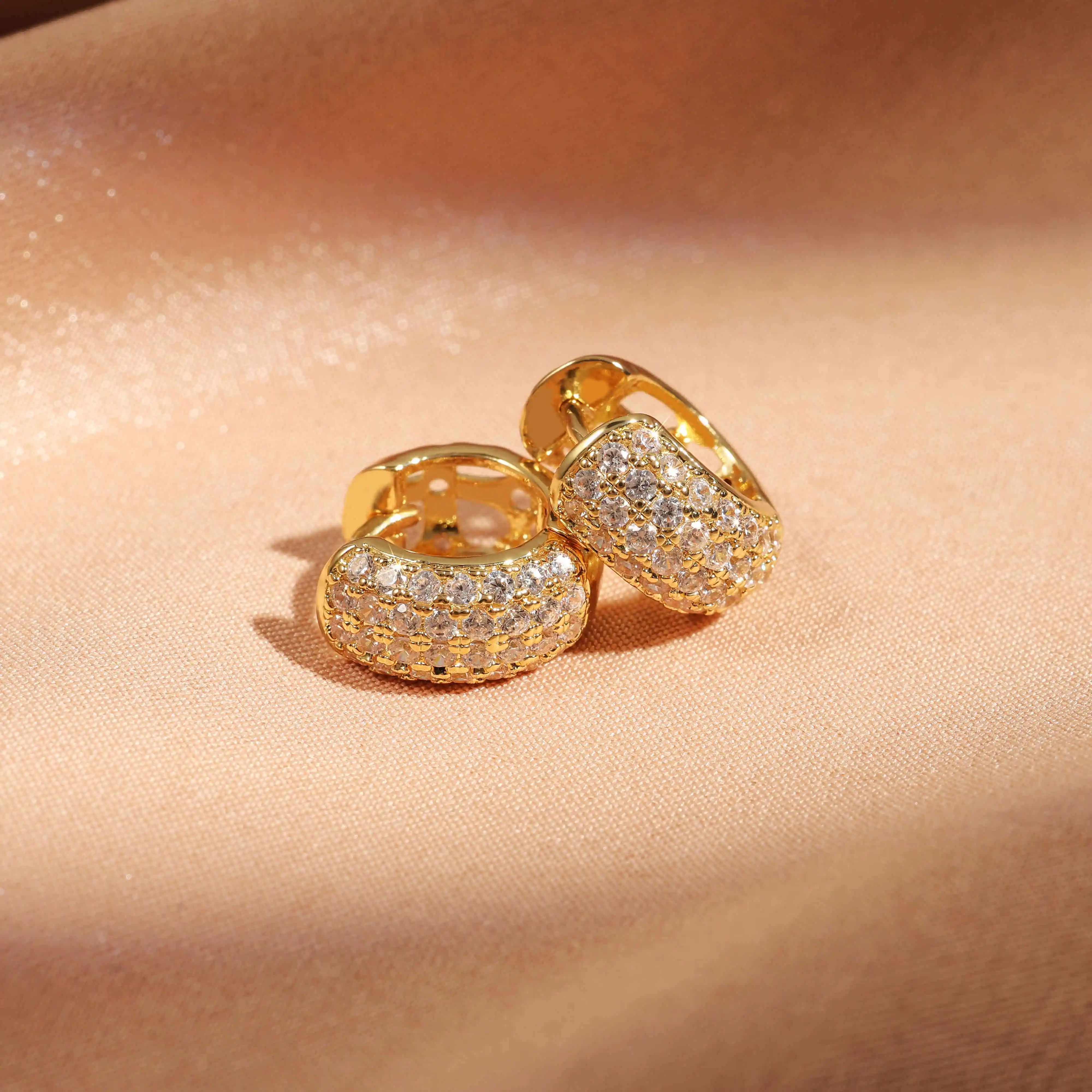 Triple Heart Cubic Zirconia Hoop Earrings