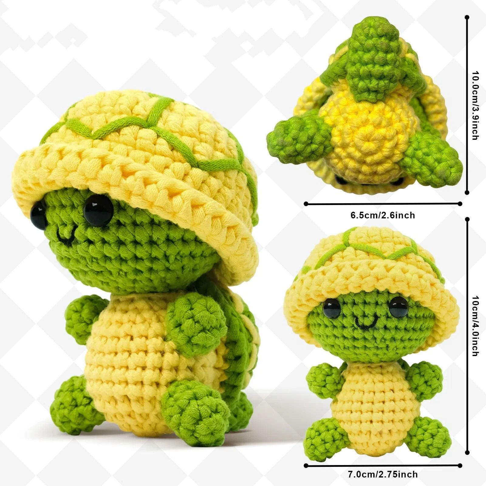 Handmade Woven Crochet Tortoise Keychain in Bohemian Style