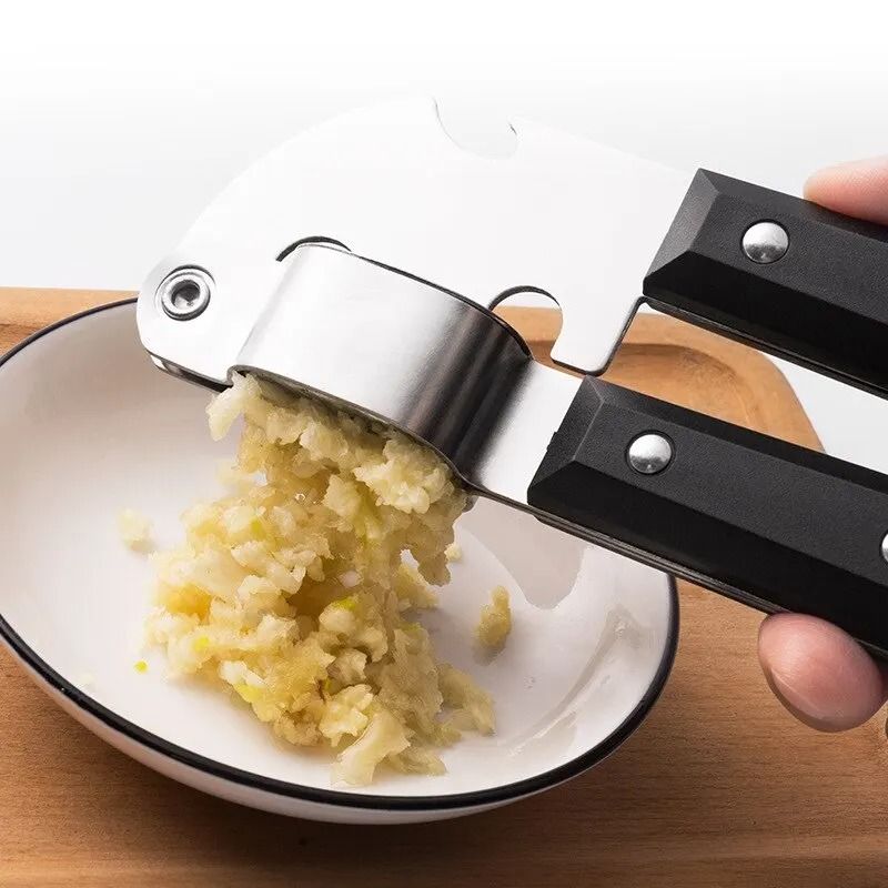 Black Stainless Steel Garlic Press – Creative Manual Kitchen Tool