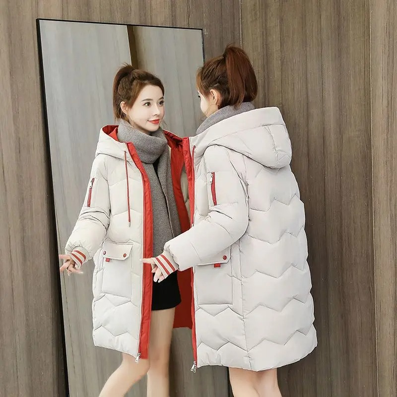 Winter Women Jacket Coats Long Parkas Female Down Cotton Hooded Overcoat - ladies overcoat - female overcoats