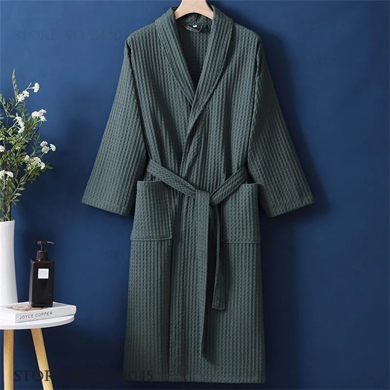 100% Cotton Couple Waffle Robe – Professional Kimono Bathrobe & Casual Summer Loungewear