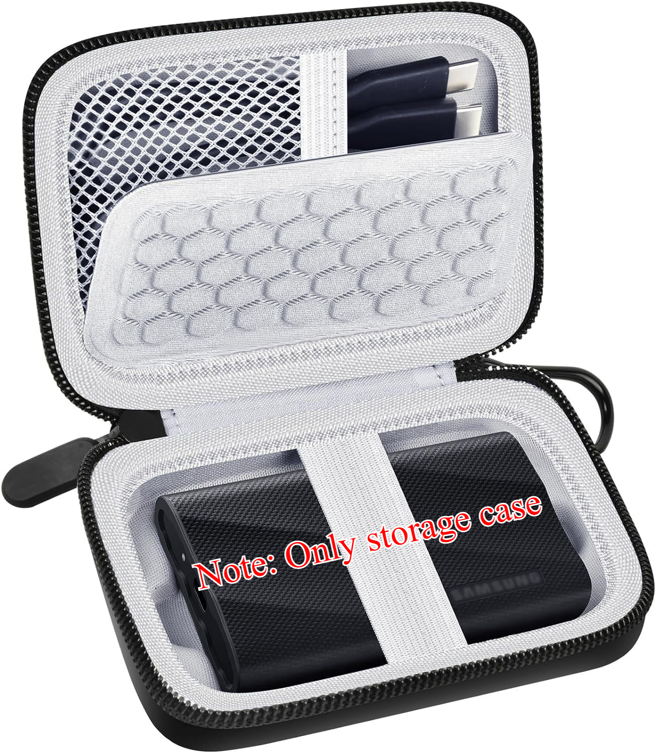 Carrying Case for Samsung T9 Portable, Shockproof Protective Storage Holder for USB External Solid State Drive, Cable
