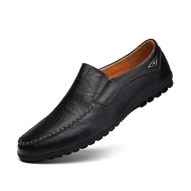 CLOHOO Handmade Men's Loafers Anti Slip Leather Slip On Driving and Business Casual Shoes