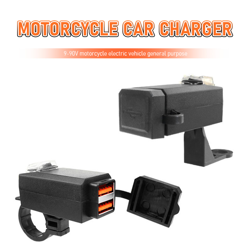 Waterproof Dual USB Motorcycle Charger, Universal Power Adapter for Phones, Quick Change