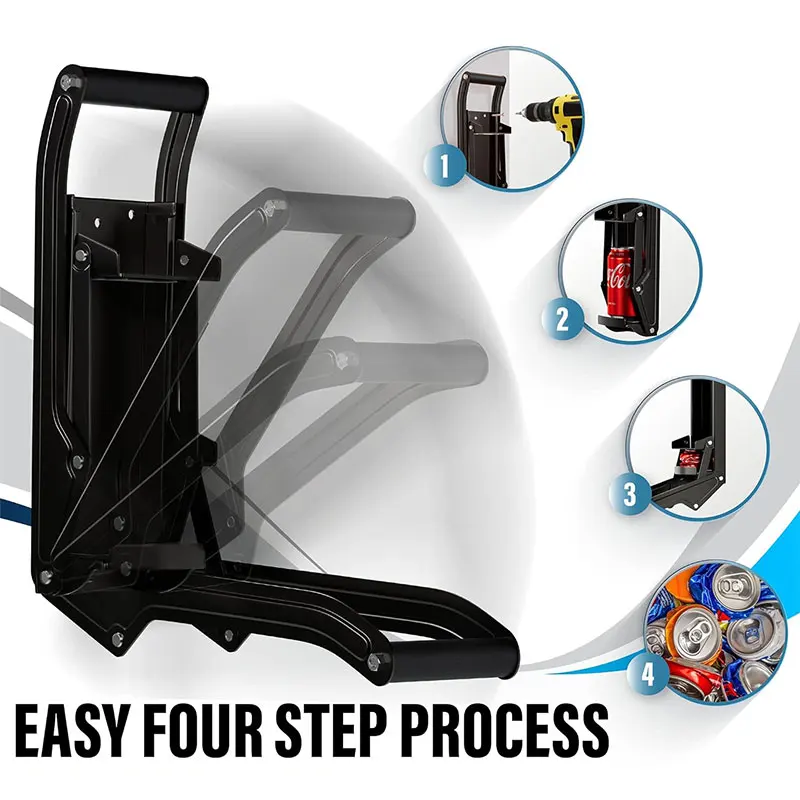 Wall Mounted Soda Beer Smasher, Heavy Duty Metal Can Crusher, Recycling Tool with Bottle Opener