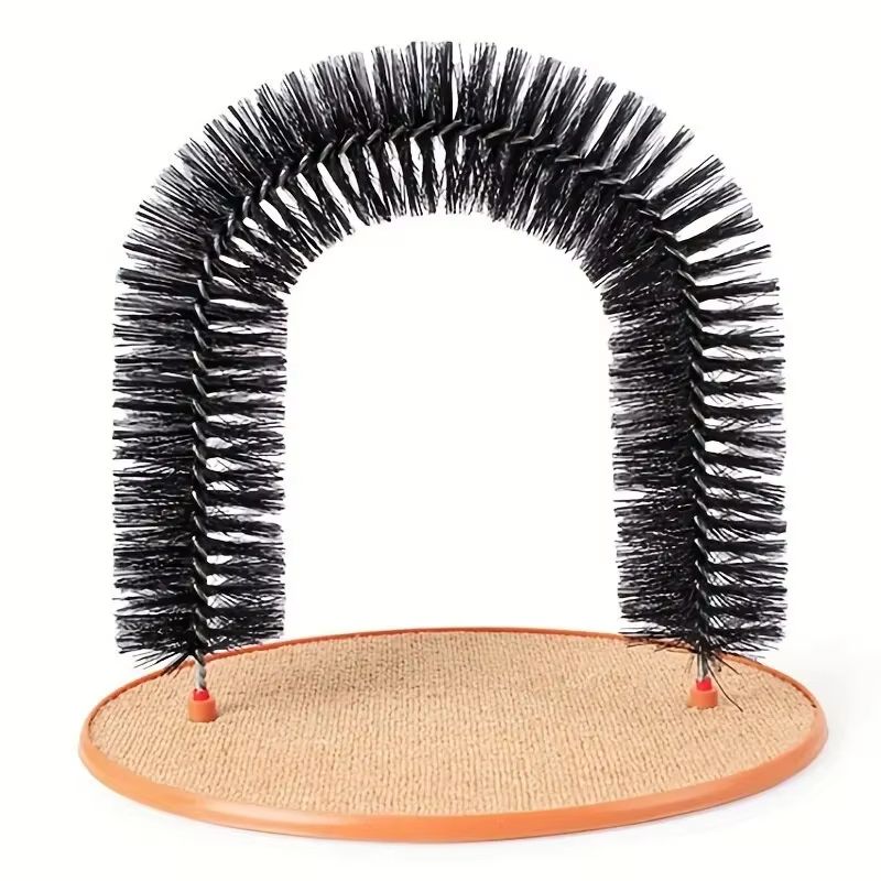 FelineFun Self-Grooming Cat Arch with Massage Brush and scratching pad