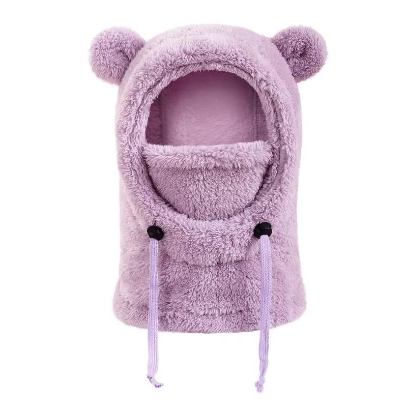 Kids Plush Balaclava Hat with Neck Cover and Full Face Wind Protection