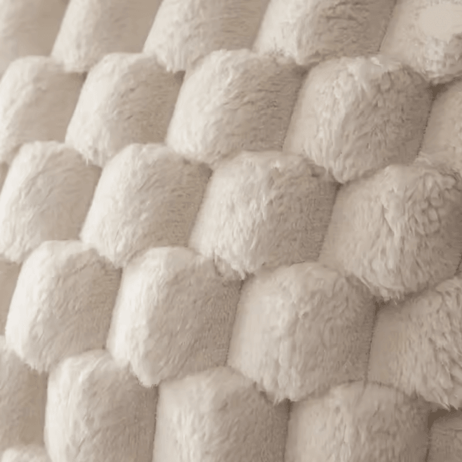 CozyWeave 3D Plush Throw Pillowcase with Pineapple Grid Pattern