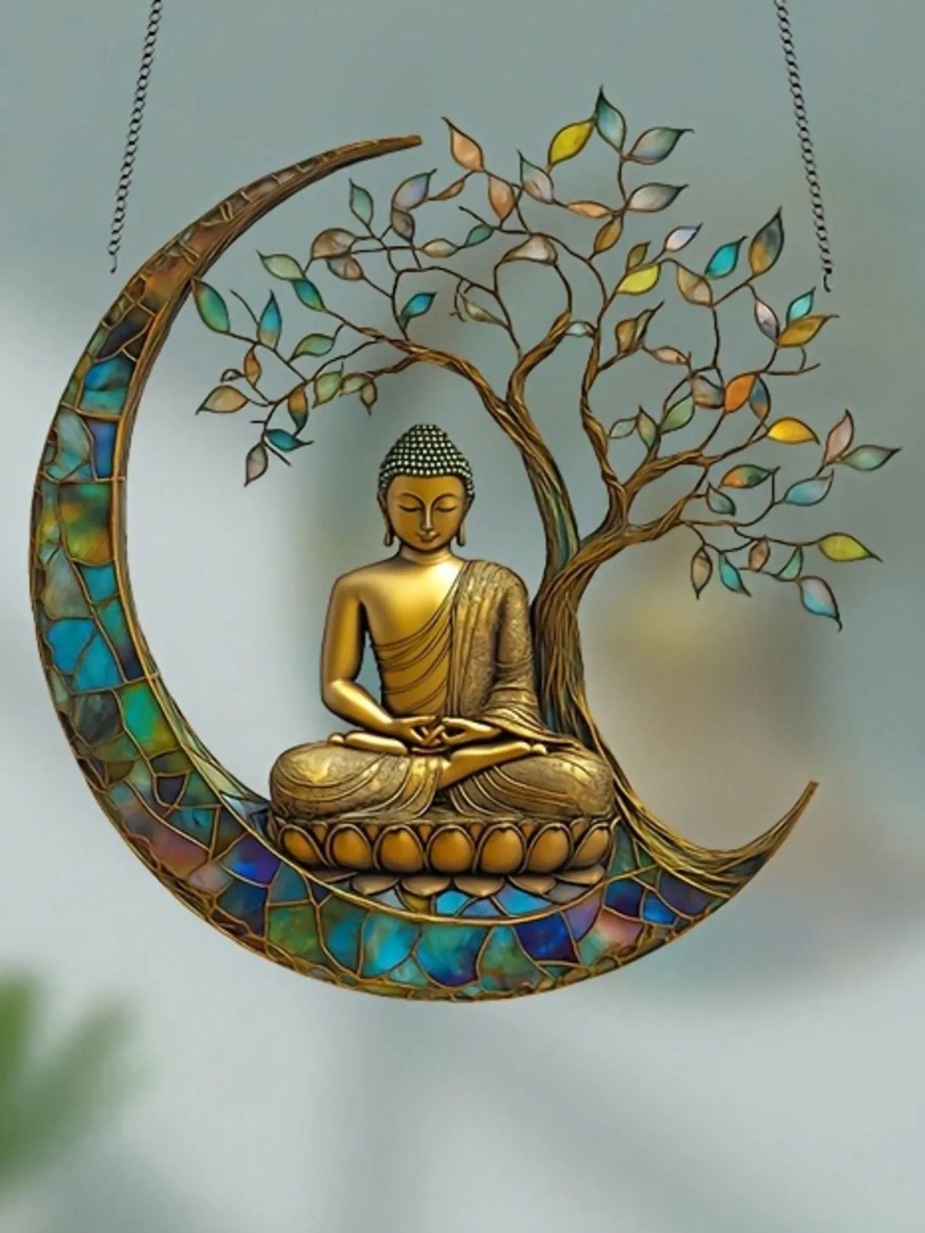 Enchanting Buddha Sun Visor Suncatcher Religious Spiritual Home and Garden Decor