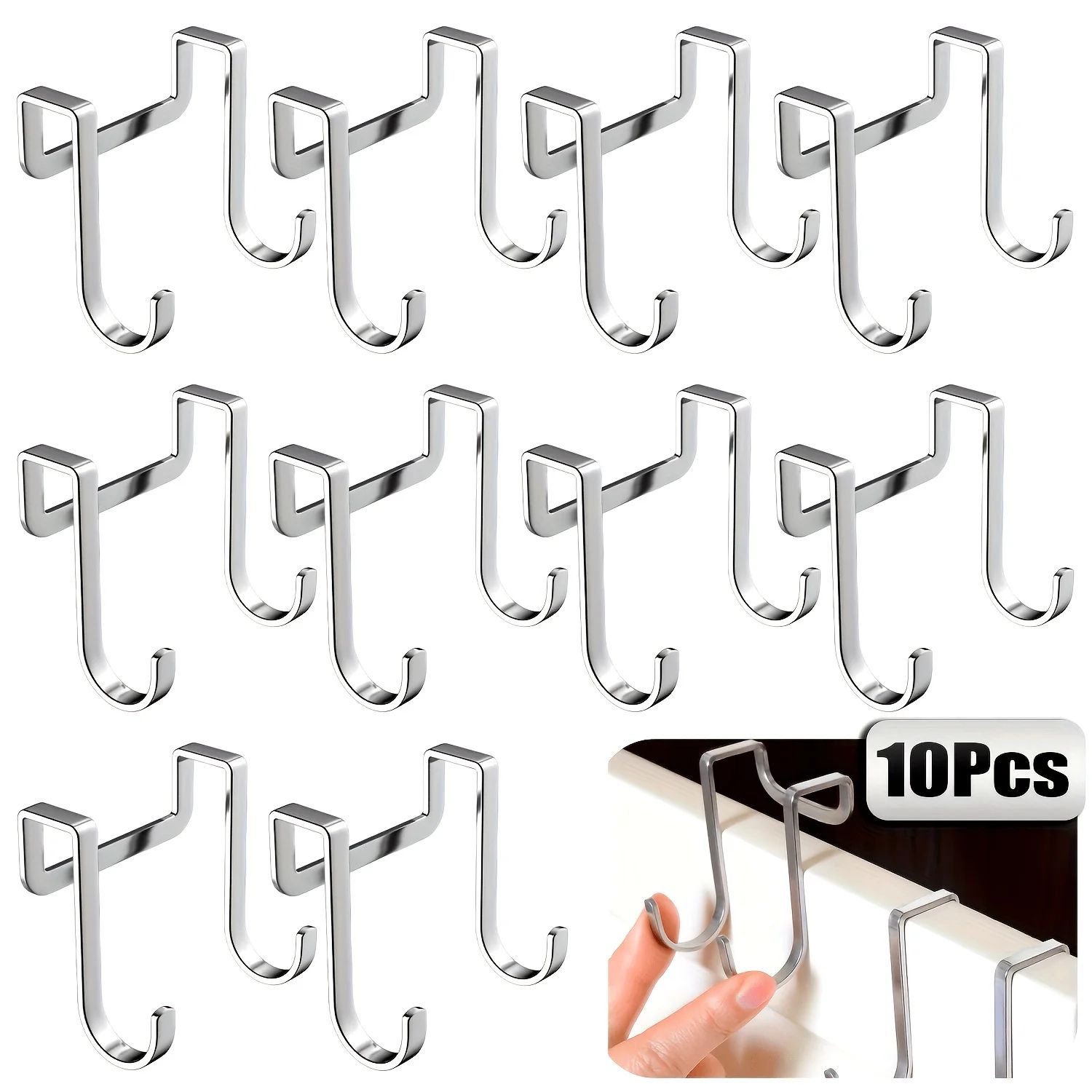 10-Pack S-Shaped Metal Double Hooks