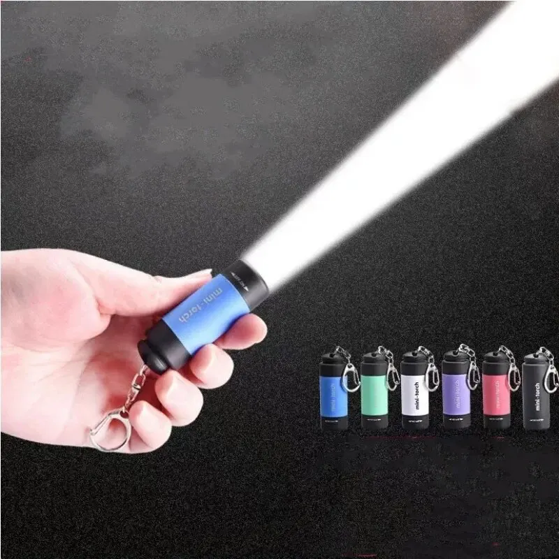 LED Micro Pocket Flashlight, Portable USB Rechargeable, Waterproof Key Chain Flashlight for Home